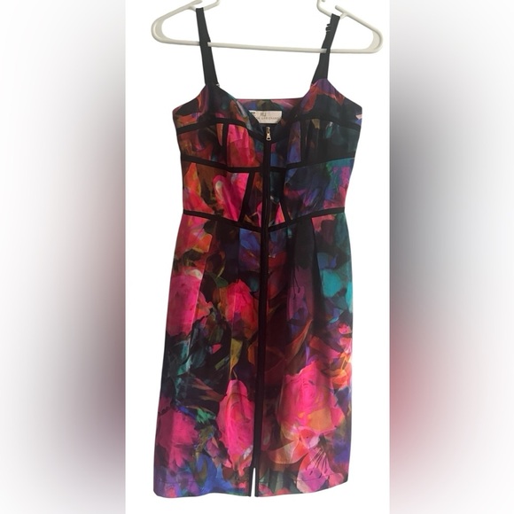 Amanda Uprichard Sleeveless Silk Mini Dress Multicolored Front Zip Size Small - Picture 5 of 14